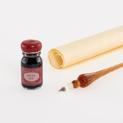 Jacques Herbin Spiral Glass Pen Historical Writing Set