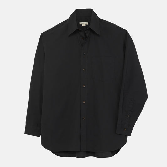 Japanese Typewriter Cotton Gardening Chemise in Black