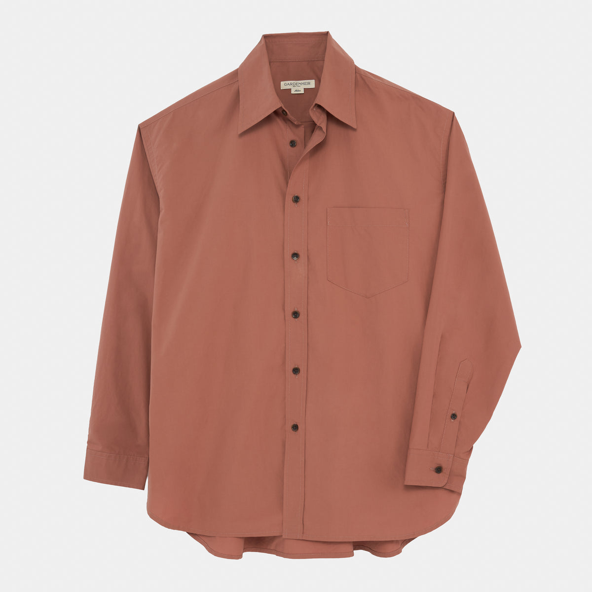 Japanese Typewriter Cotton Gardening Chemise in Redwood