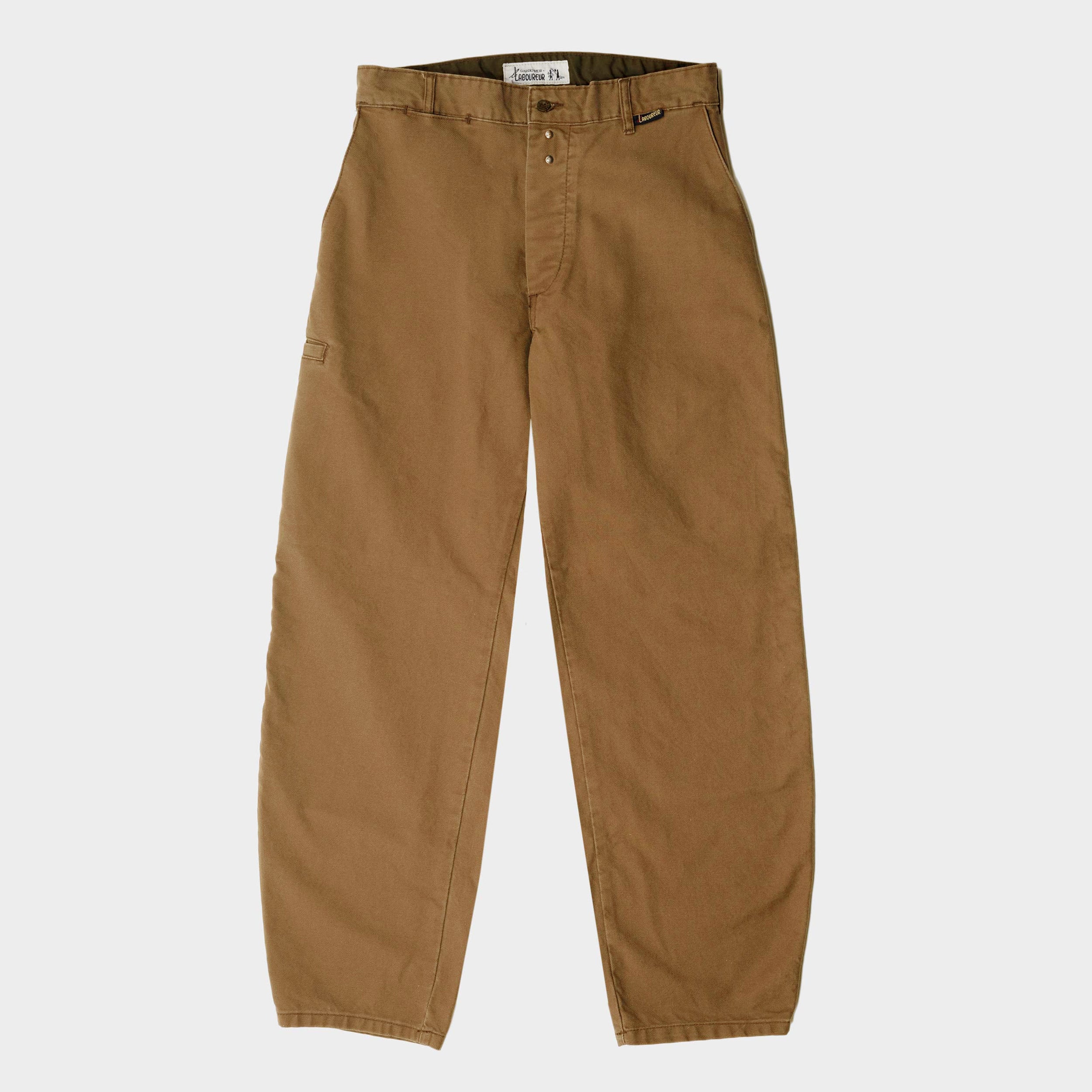 Le Laboureur x Gardenheir French Cotton Farm Pant in Stonewashed Hazelnut