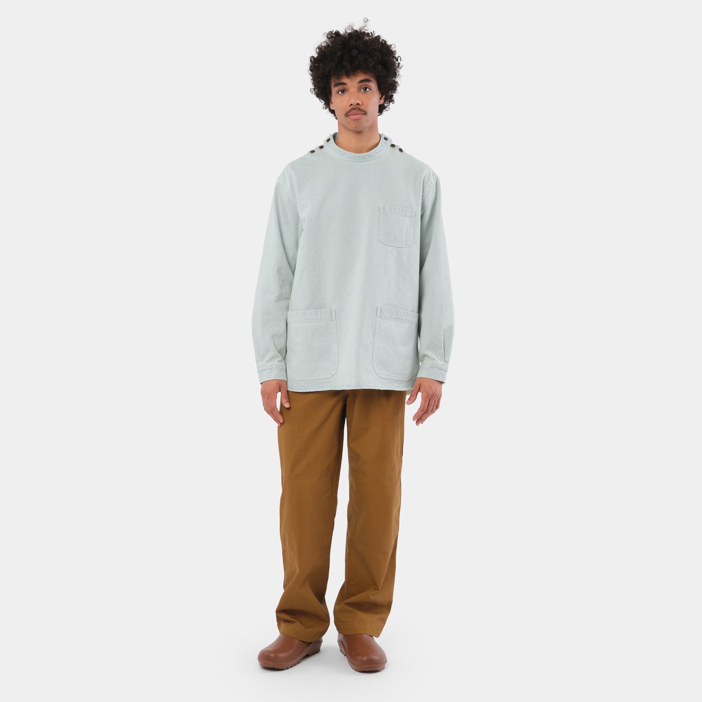 Japanese Denim Gardening Smock in Light Denim