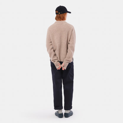 Merino Wool Ridge Knit Sweater with Thumb Holes