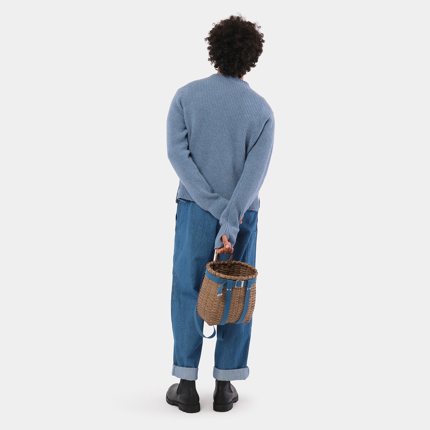 Merino Wool Ridge Knit Sweater with Thumb Holes