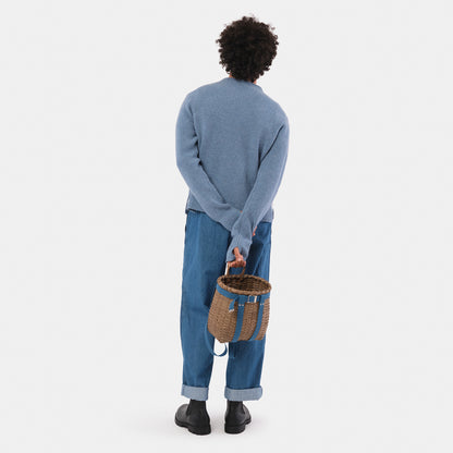Merino Wool Ridge Knit Sweater with Thumb Holes
