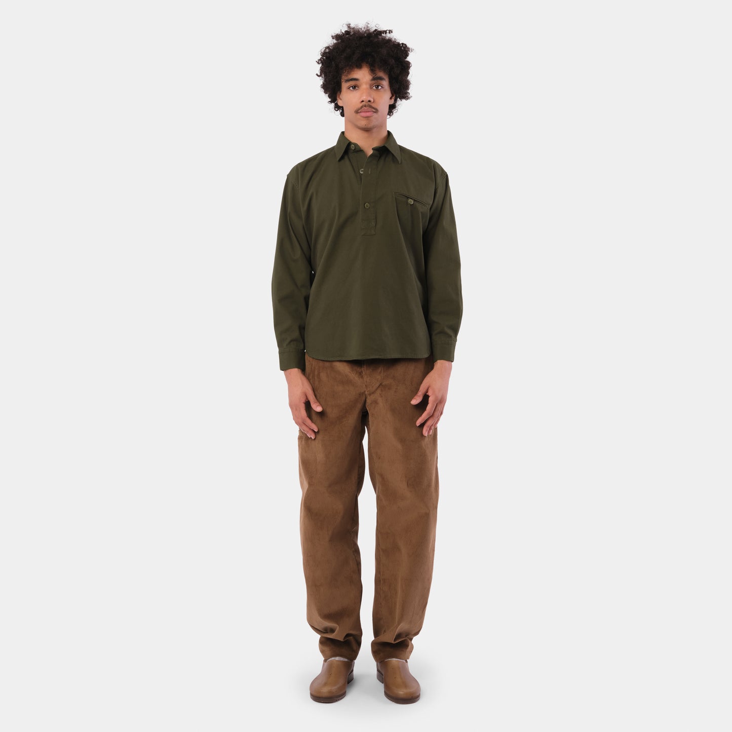 Washed Cotton Gardening Smock No. 2 in Olive
