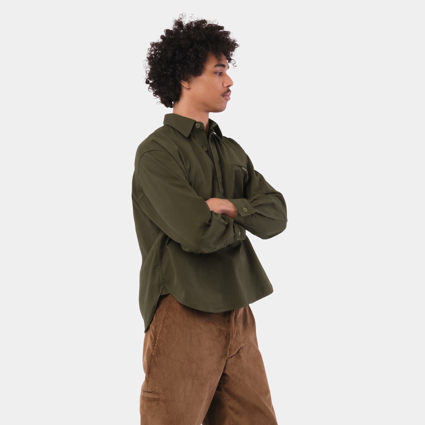 Washed Cotton Gardening Smock No. 2 in Olive