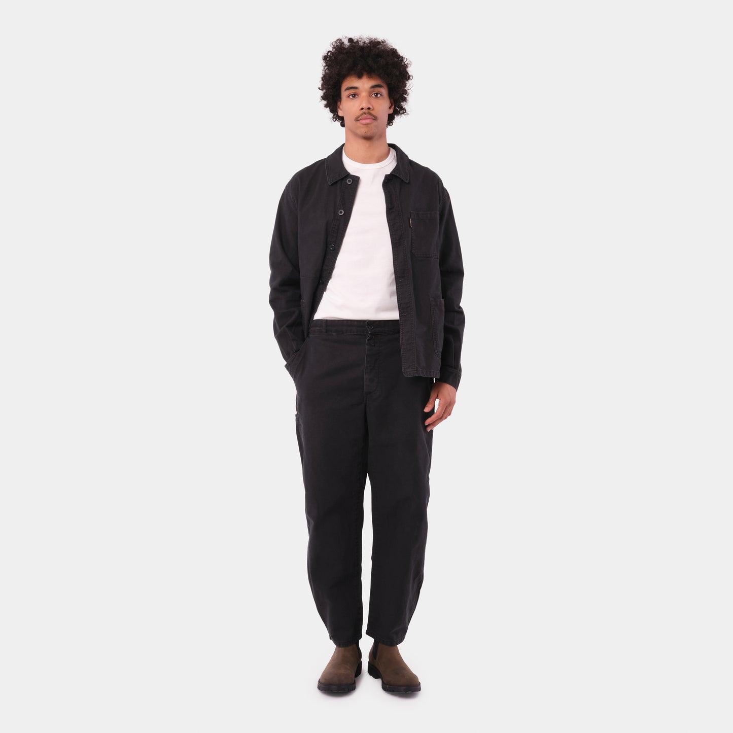 Le Laboureur x Gardenheir French Cotton Work Jacket in Stonewashed Black