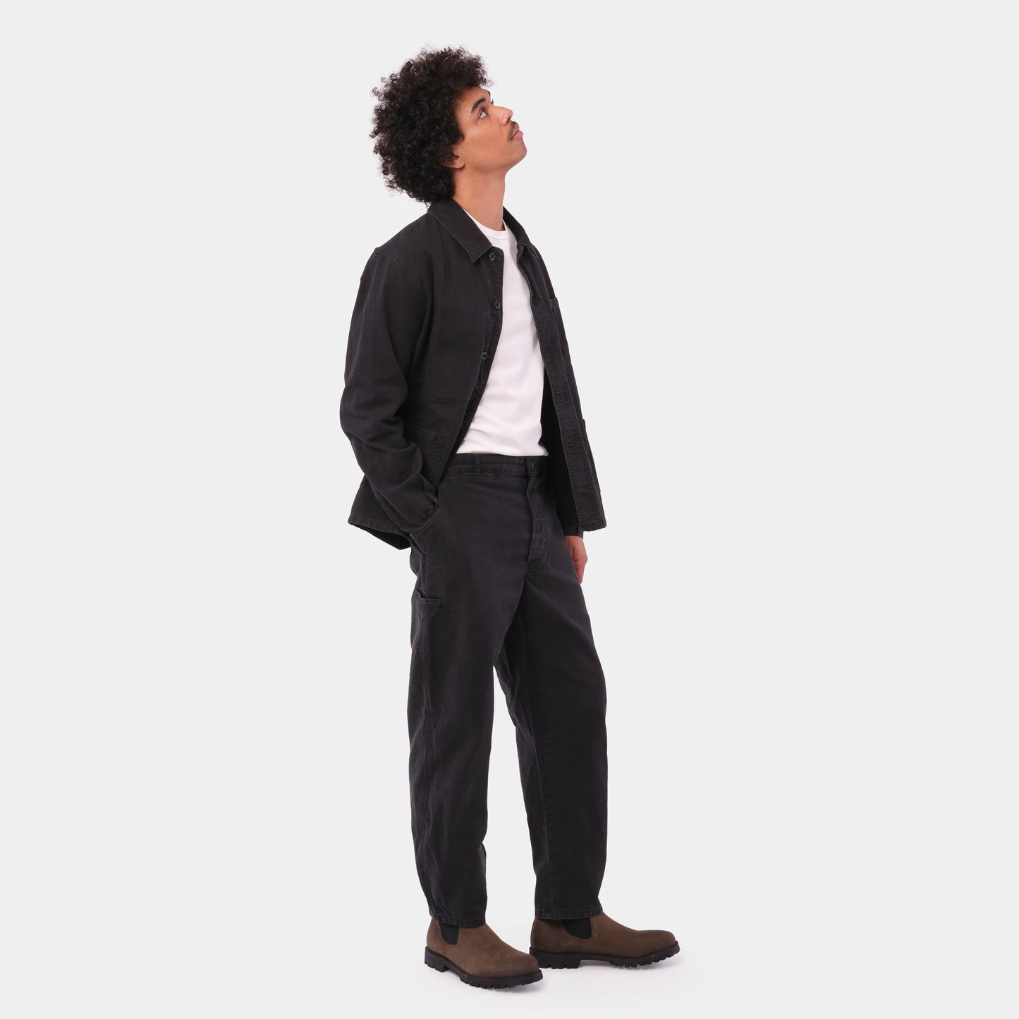 Le Laboureur x Gardenheir French Cotton Work Jacket in Stonewashed Black