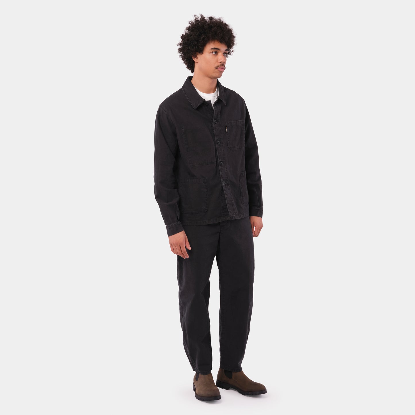 Le Laboureur x Gardenheir French Cotton Work Jacket in Stonewashed Black