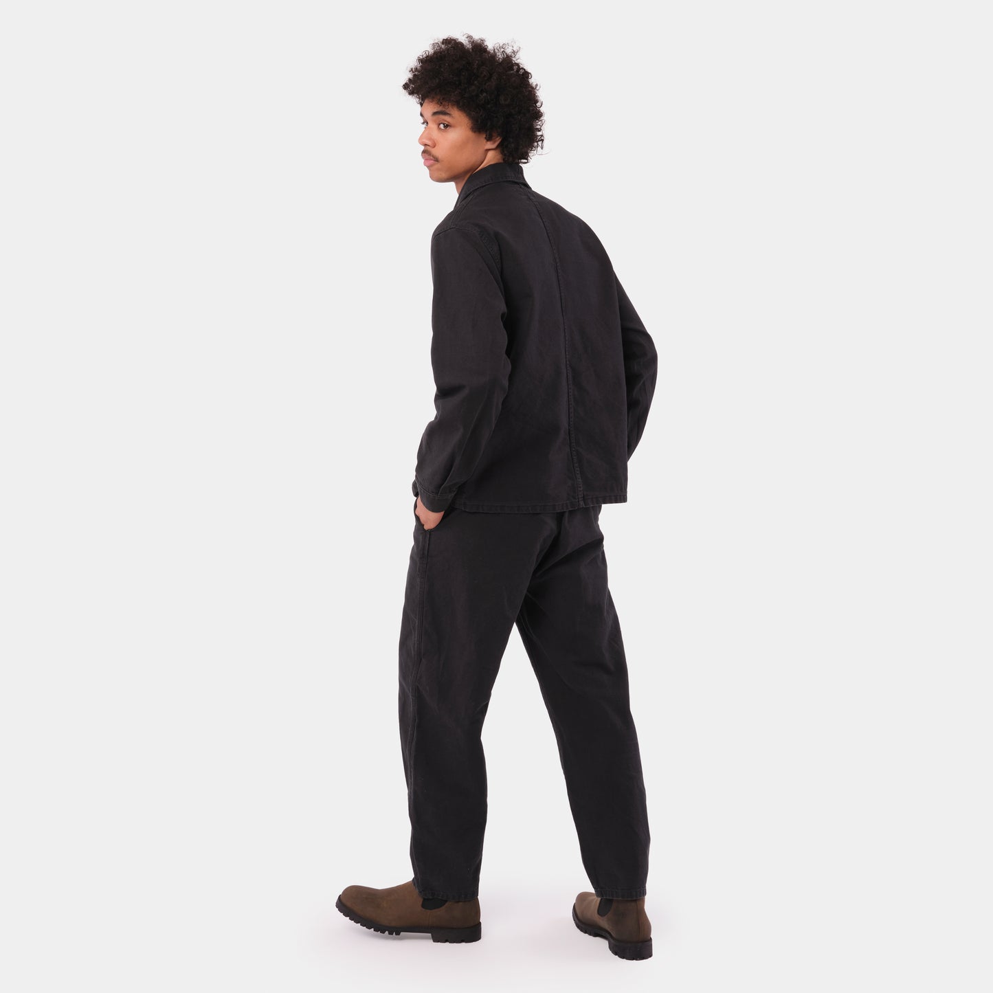 Le Laboureur x Gardenheir French Cotton Work Jacket in Stonewashed Black