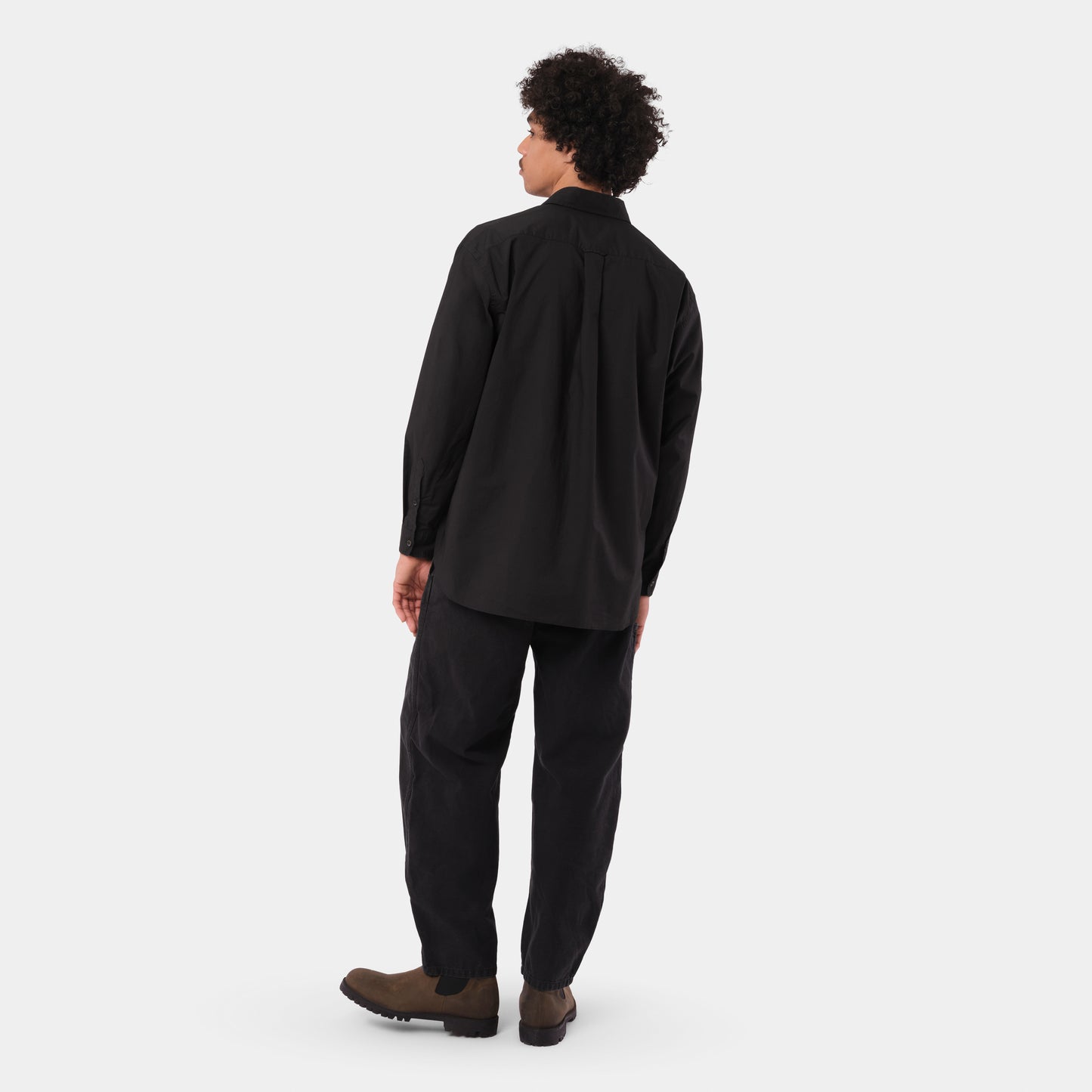 Japanese Typewriter Cotton Gardening Chemise in Black