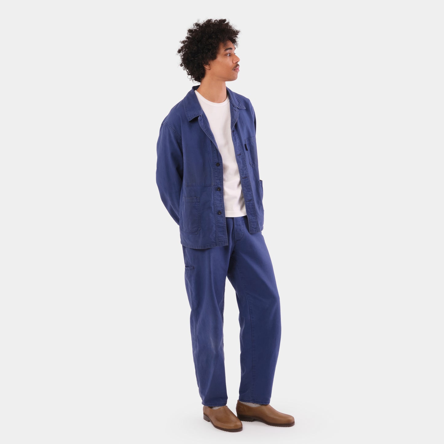 Le Laboureur x Gardenheir French Cotton Work Jacket in Stonewashed Navy