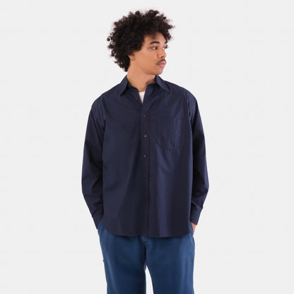 Japanese Typewriter Cotton Gardening Chemise in Ink