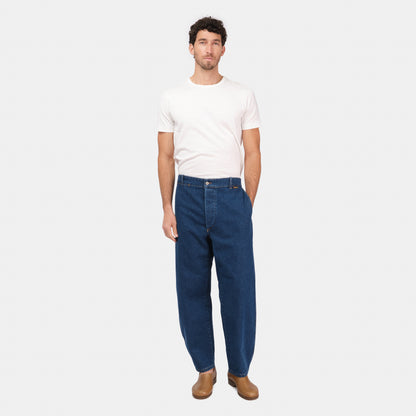 Le Laboureur x Gardenheir Stonewashed Farm Pant in Medium Denim