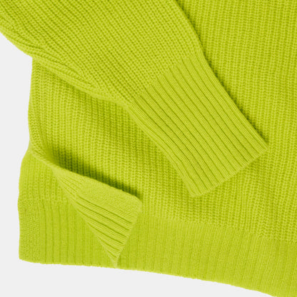 Merino Wool Funnel Neck Sweater in Firefly