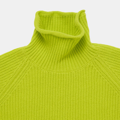 Merino Wool Funnel Neck Sweater in Firefly
