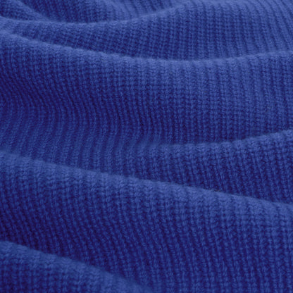 Merino Wool Funnel Neck Sweater in French Blue