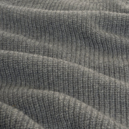 Merino Wool Funnel Neck Sweater in Heather Grey