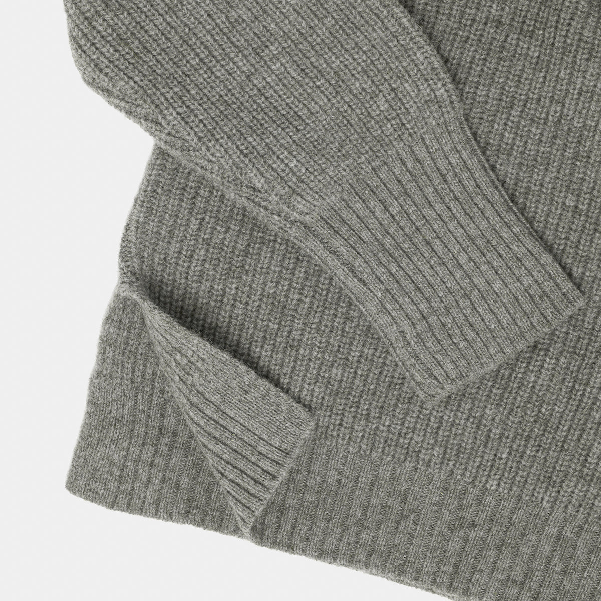 Merino Wool Funnel Neck Sweater in Heather Grey