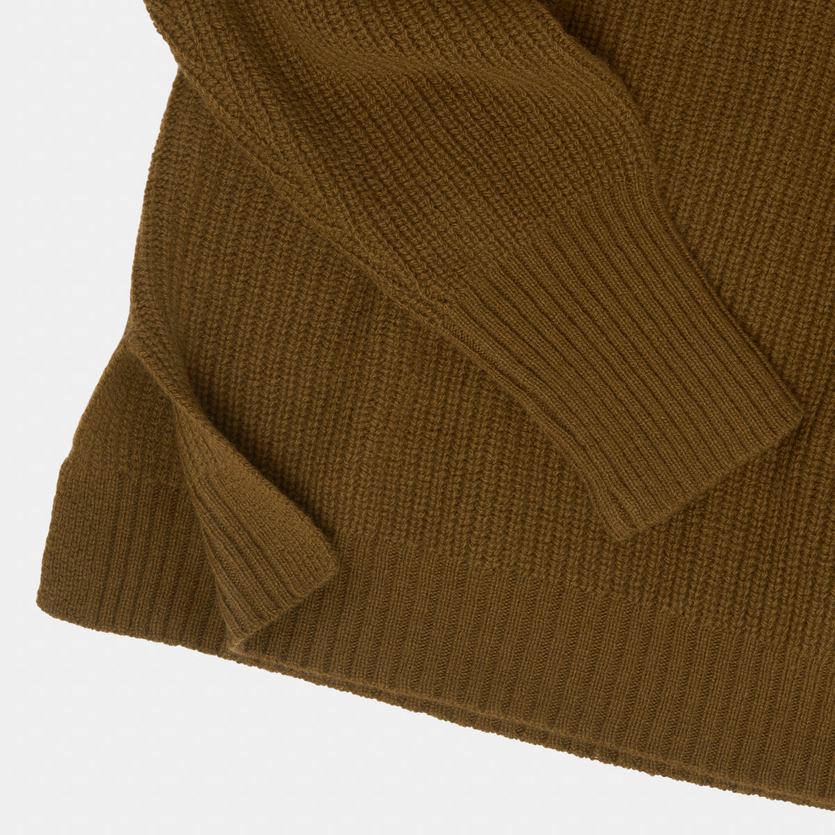 Merino Wool Funnel Neck Sweater in Scout
