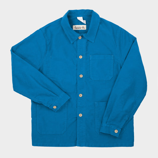 Le Laboureur x Gardenheir French Cotton Moleskin Work Jacket in Stonewashed Azur