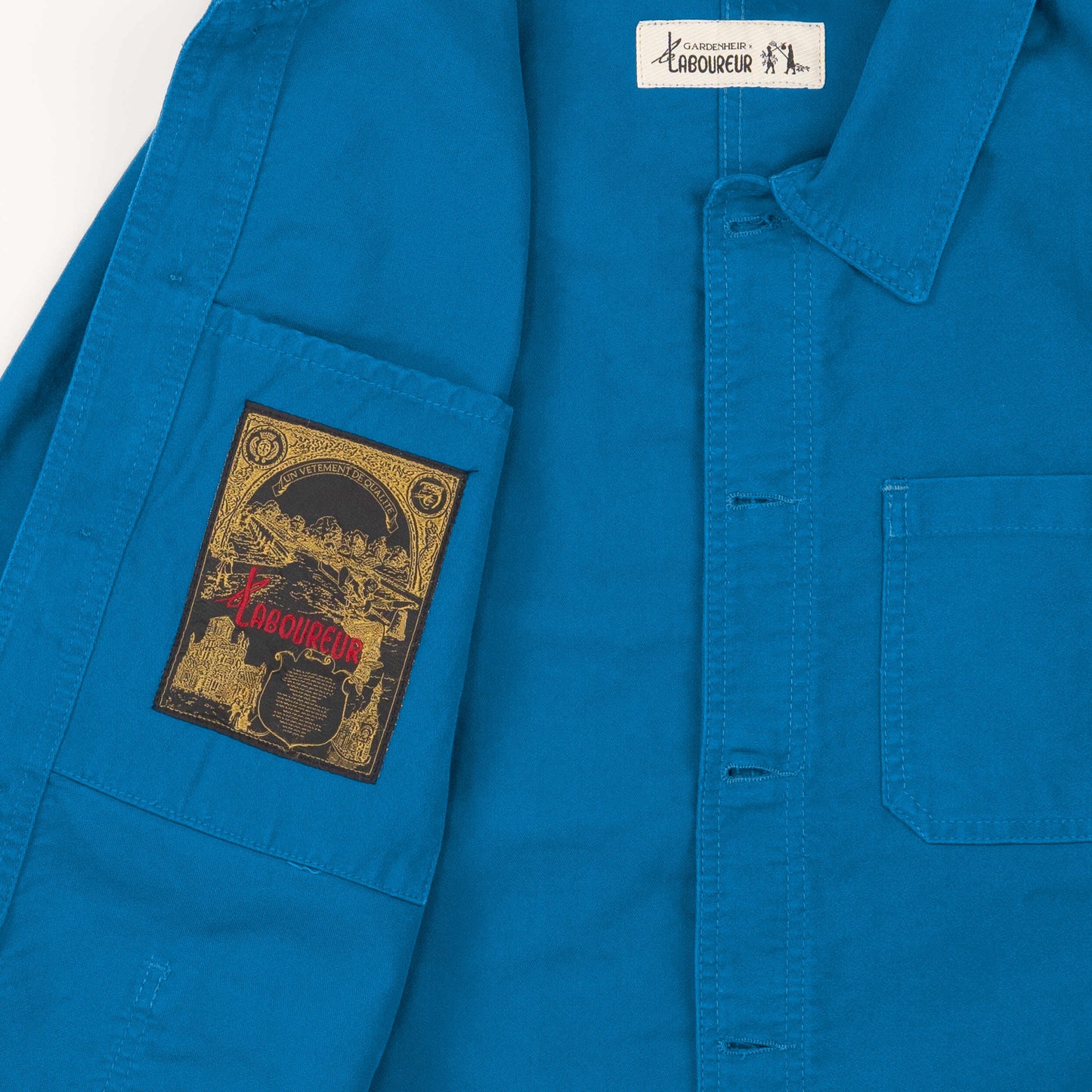 Le Laboureur x Gardenheir French Cotton Moleskin Work Jacket in Stonewashed Azur