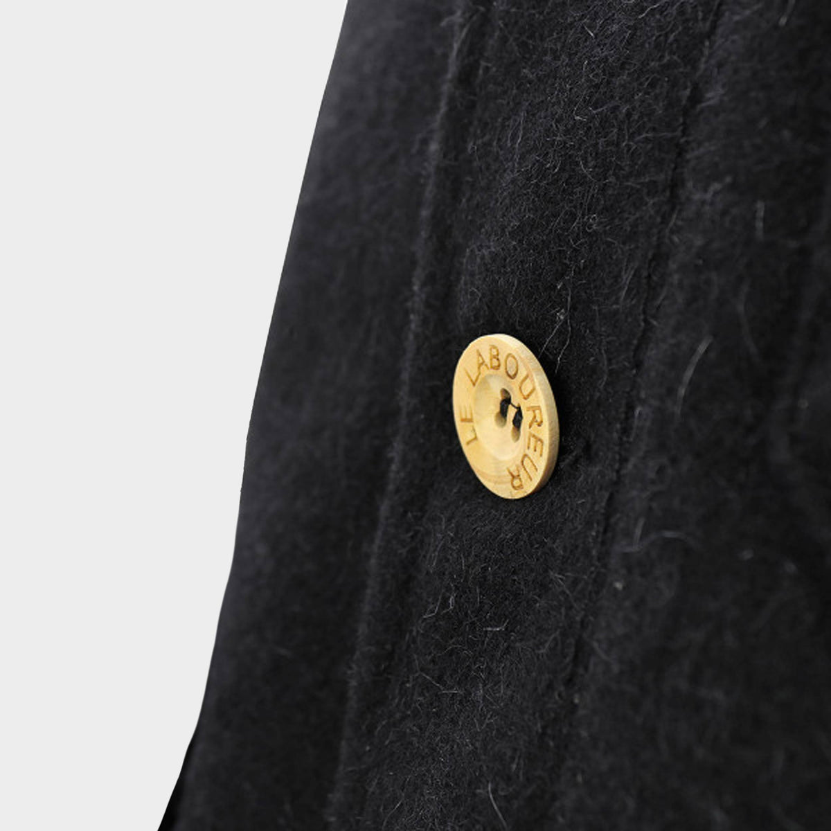 Le Laboureur French Wool Field Coat in Noir
