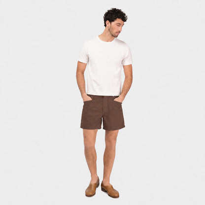 Le Laboureur x Gardenheir French Cotton Work Short in Stonewashed Brown