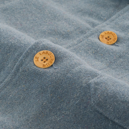 Le Laboureur French Wool Field Coat in Horizon Blue