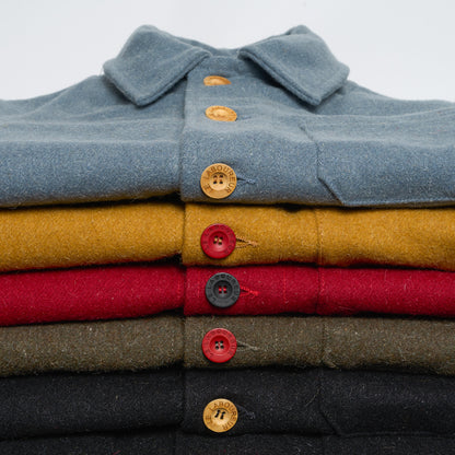 Le Laboureur French Wool Field Coat in Horizon Blue