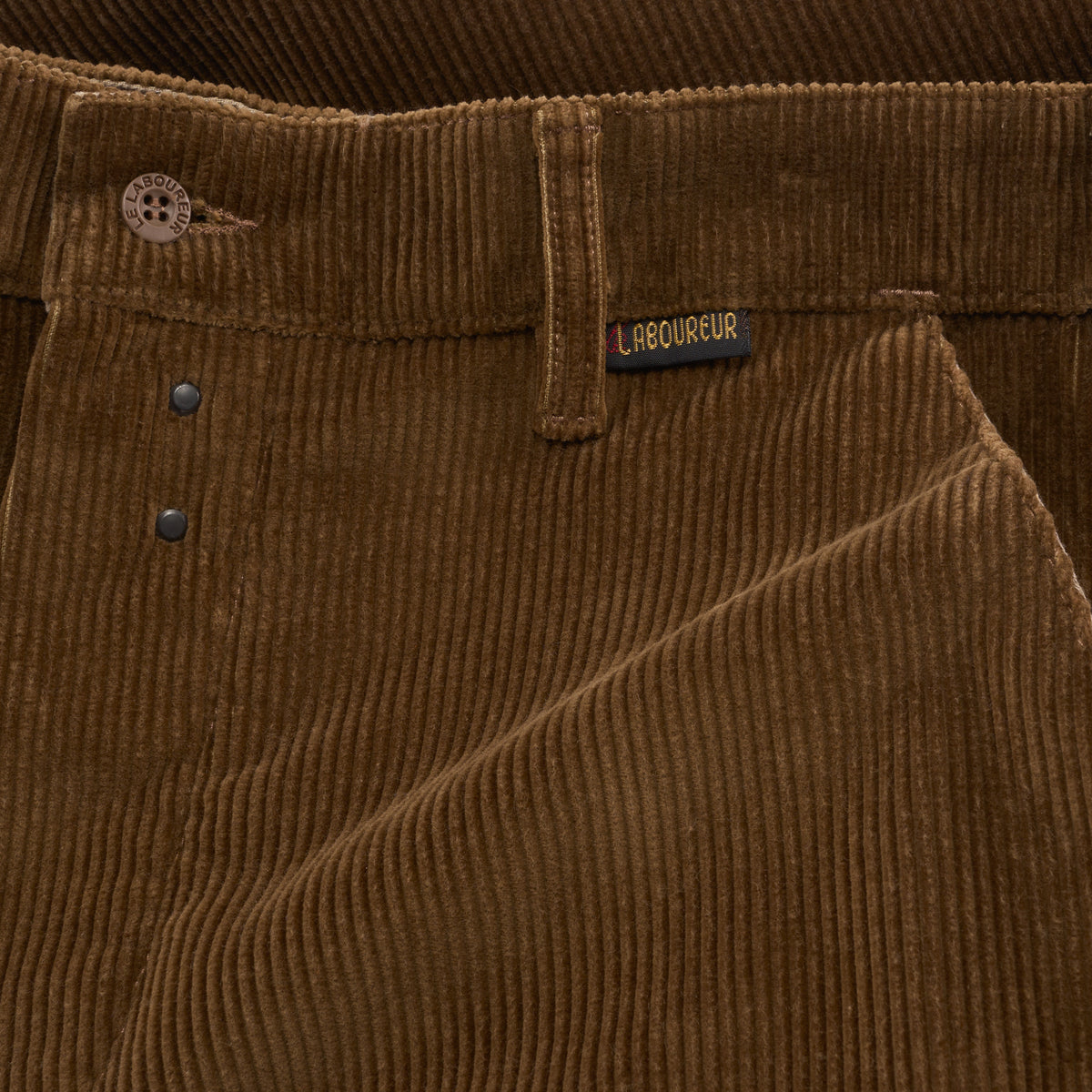 Le Laboureur x Gardenheir Stonewashed Corduroy French Farm Pant in Hazelnut