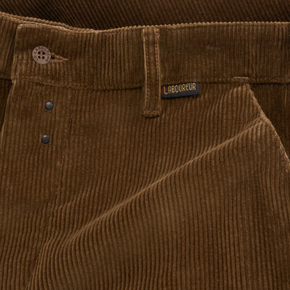 Le Laboureur x Gardenheir Stonewashed Corduroy French Farm Pant in Hazelnut