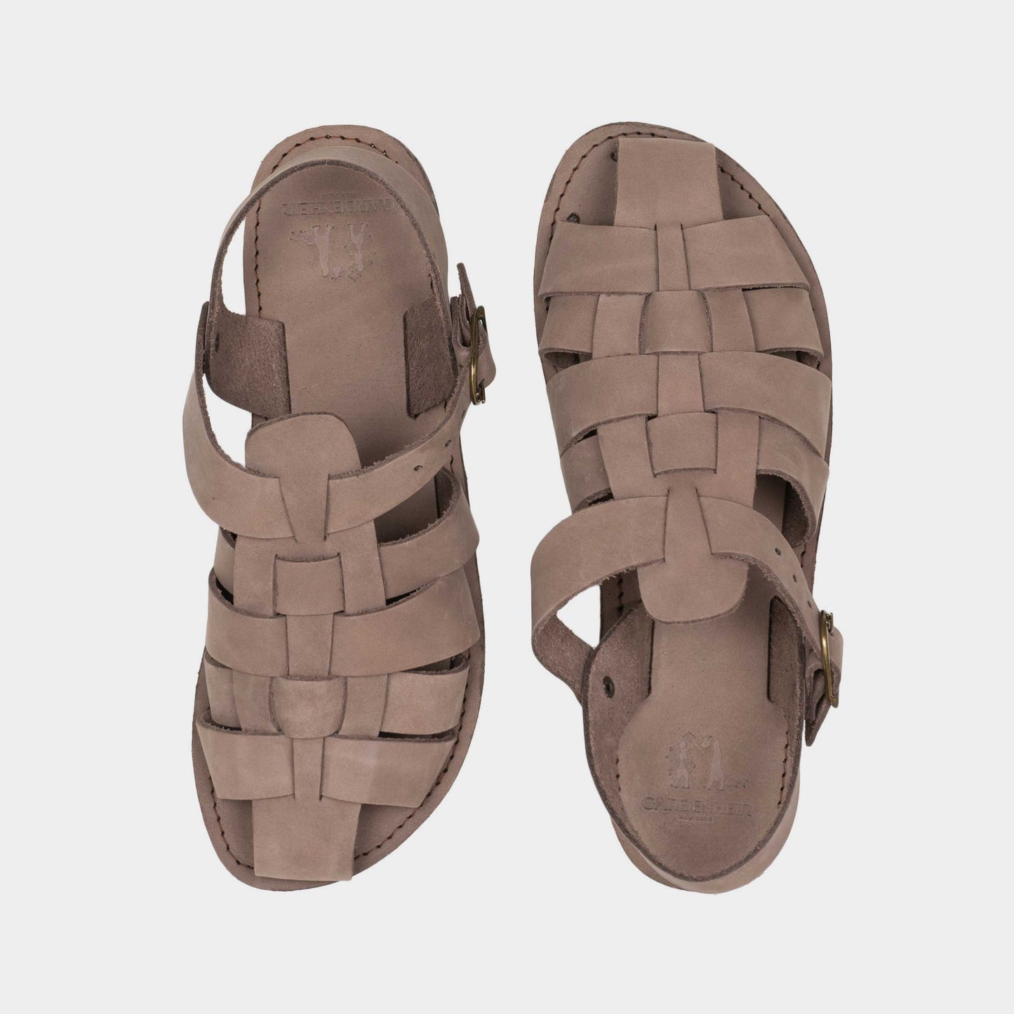 Leather Fisherman Sandals in Otter