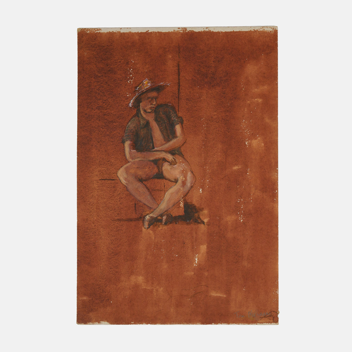 Vintage Painting Study of Male Sitter, Maine