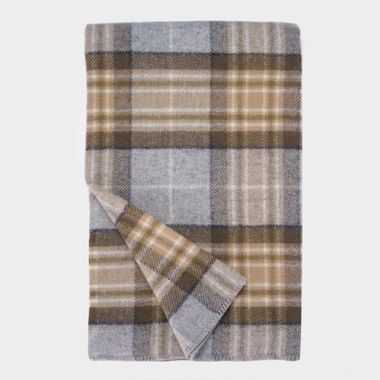 British New Wool Tartan Throw - McKellar