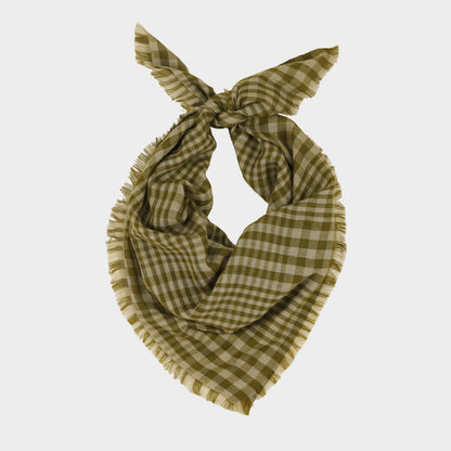 Himalayan Cashmere Hand Spun Oversized Kerchief Scarf in Plaid