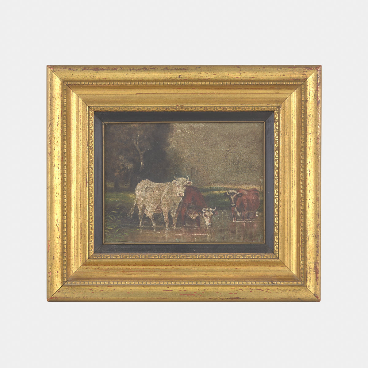 Antique Painting of Cattle, 1800s