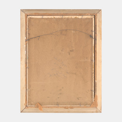 Vintage Painting of Shepherd and Flock "Changing Pastures", 1950s