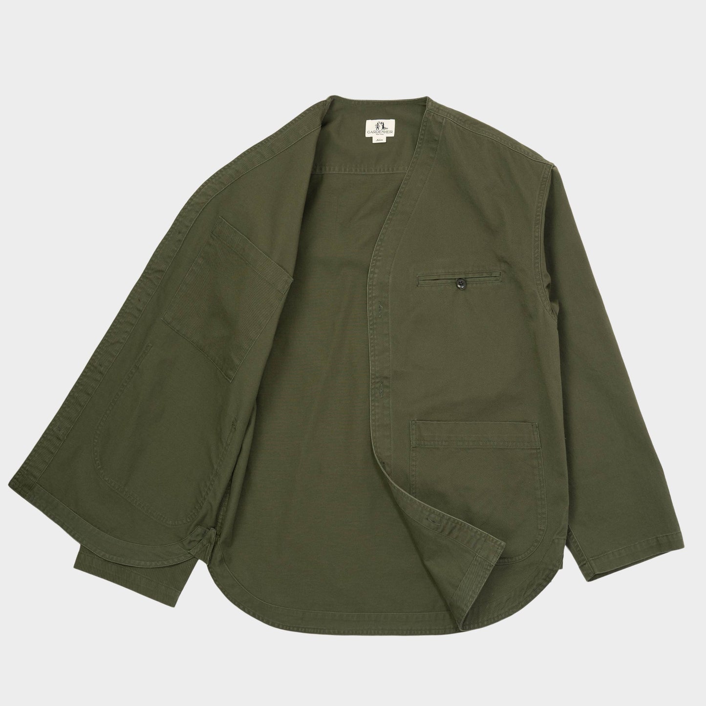 Washed Cotton Twill Easy Gardening Jacket in Olive