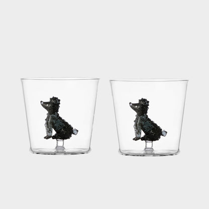 Italian Dog Glass Tumbler Set