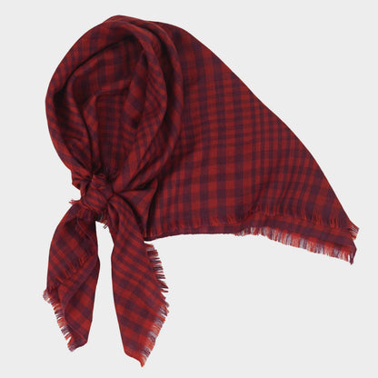 Himalayan Cashmere Hand Spun Oversized Kerchief Scarf in Plaid