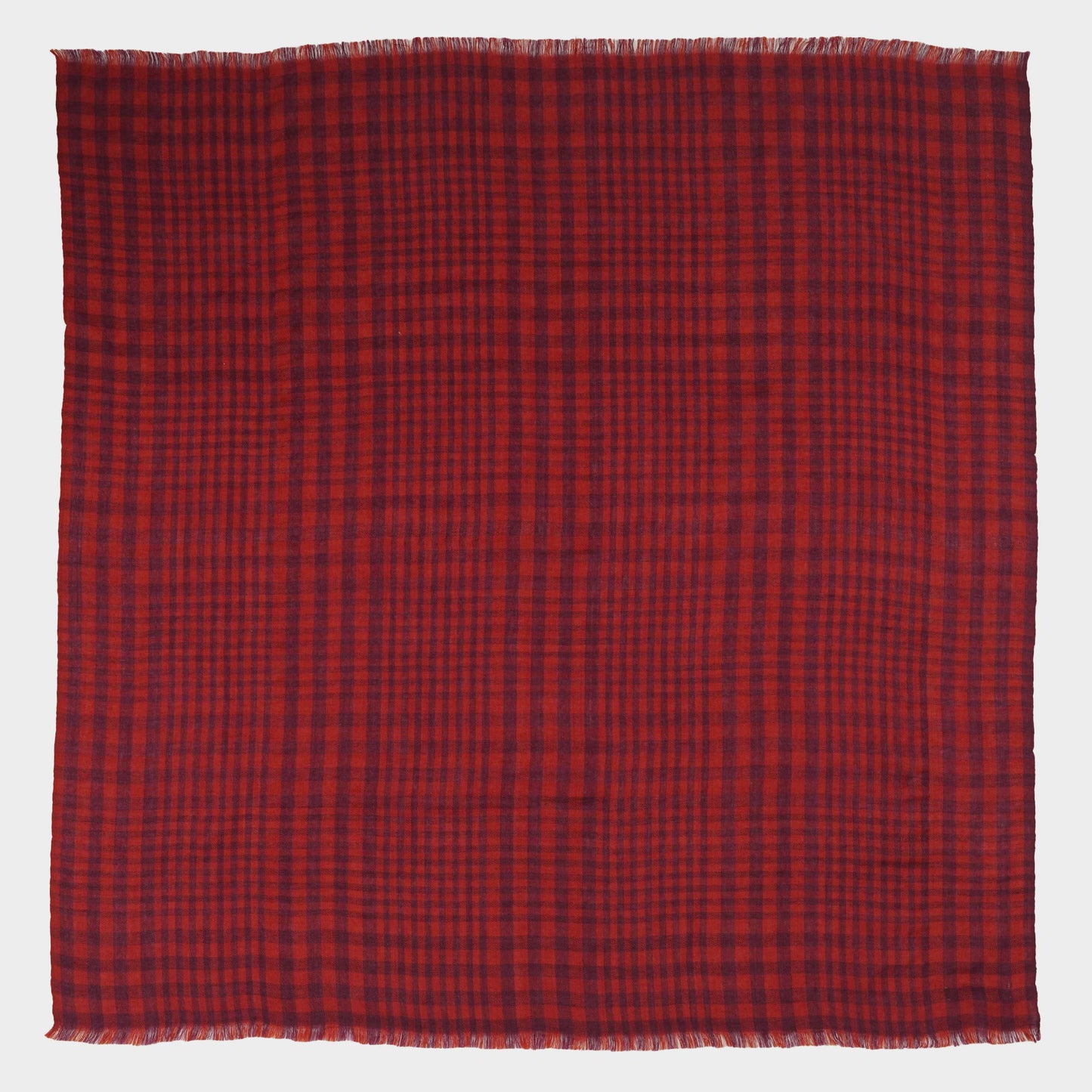 Himalayan Cashmere Hand Spun Oversized Kerchief Scarf in Plaid