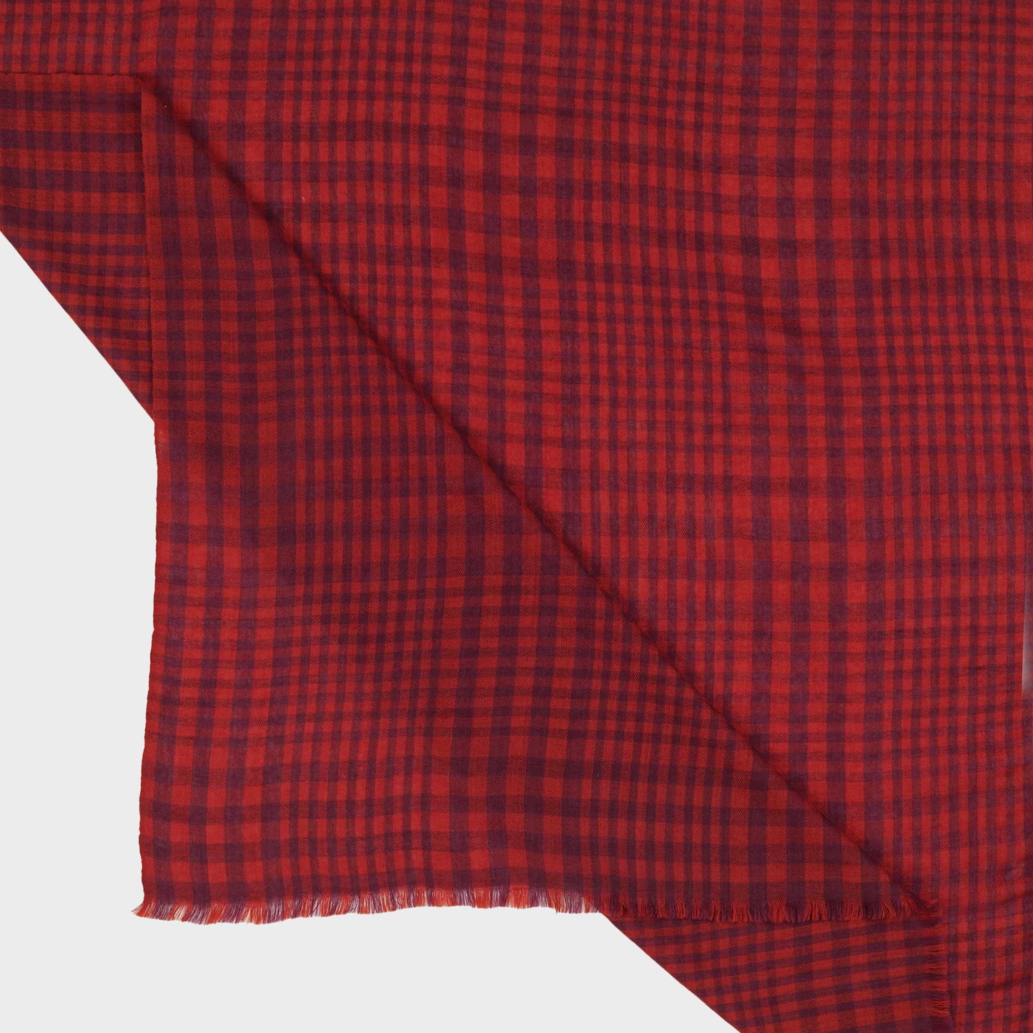 Himalayan Cashmere Hand Spun Oversized Kerchief Scarf in Plaid