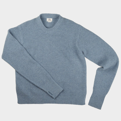 Merino Wool Ridge Knit Sweater with Thumb Holes