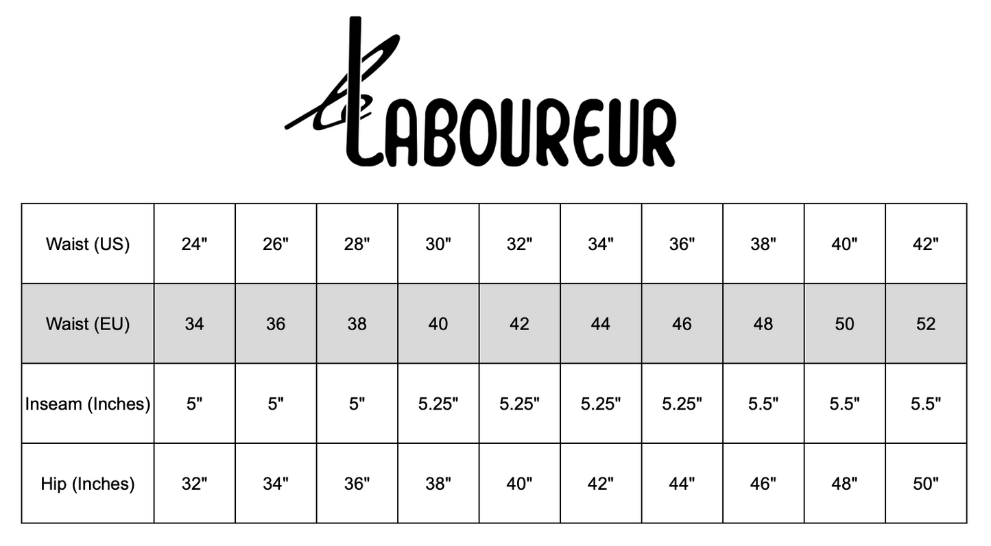 Le Laboureur French Moleskin Work Short in Black