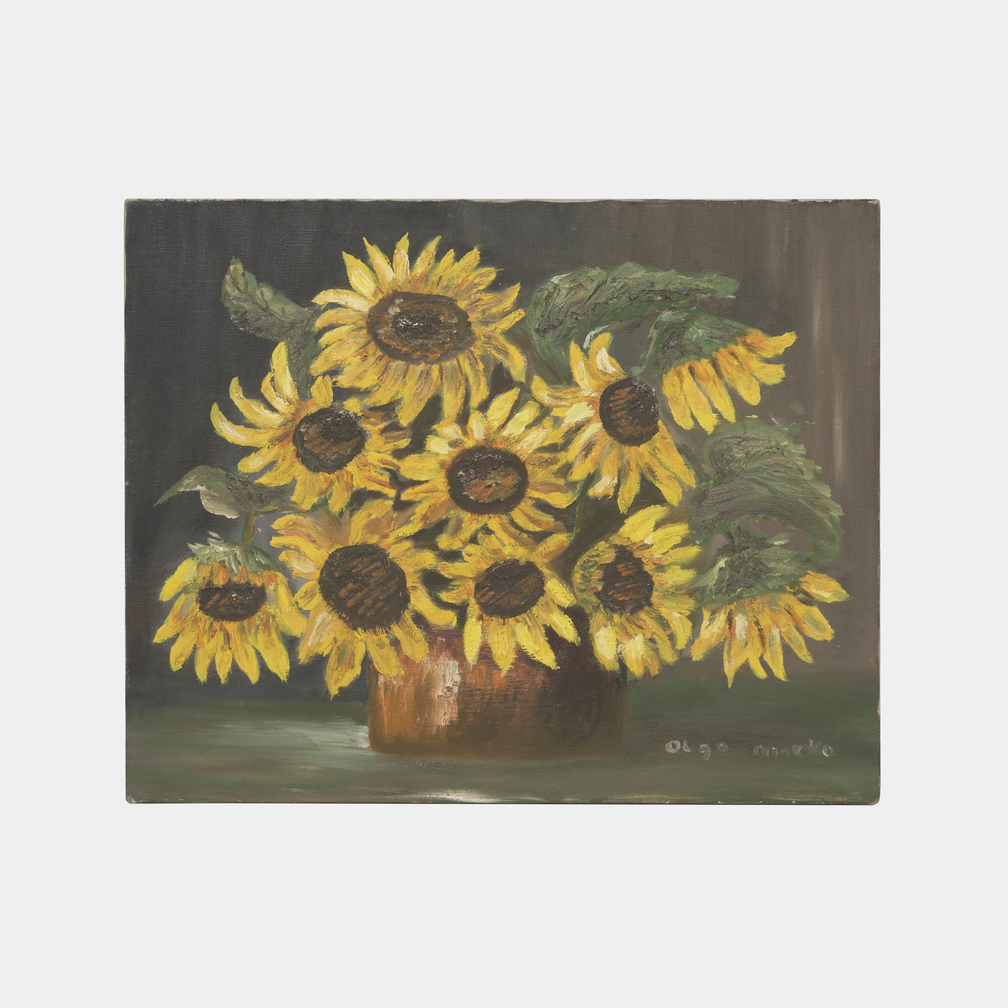 Vintage Painting of Sunflowers