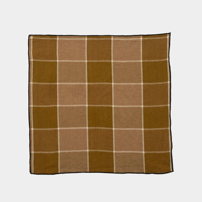 French Linen Napkin in Windowpane Plaid