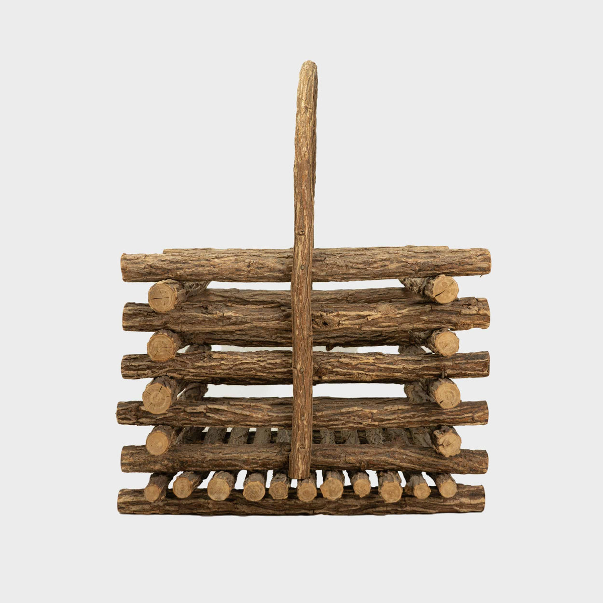 Vintage Twig Basket with Handle