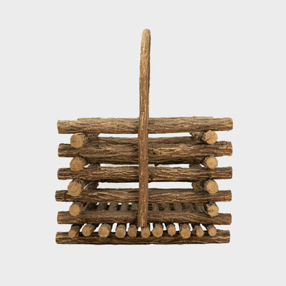 Vintage Twig Basket with Handle