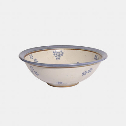 Vintage Ceramic Serving Bowl with Floral Motif